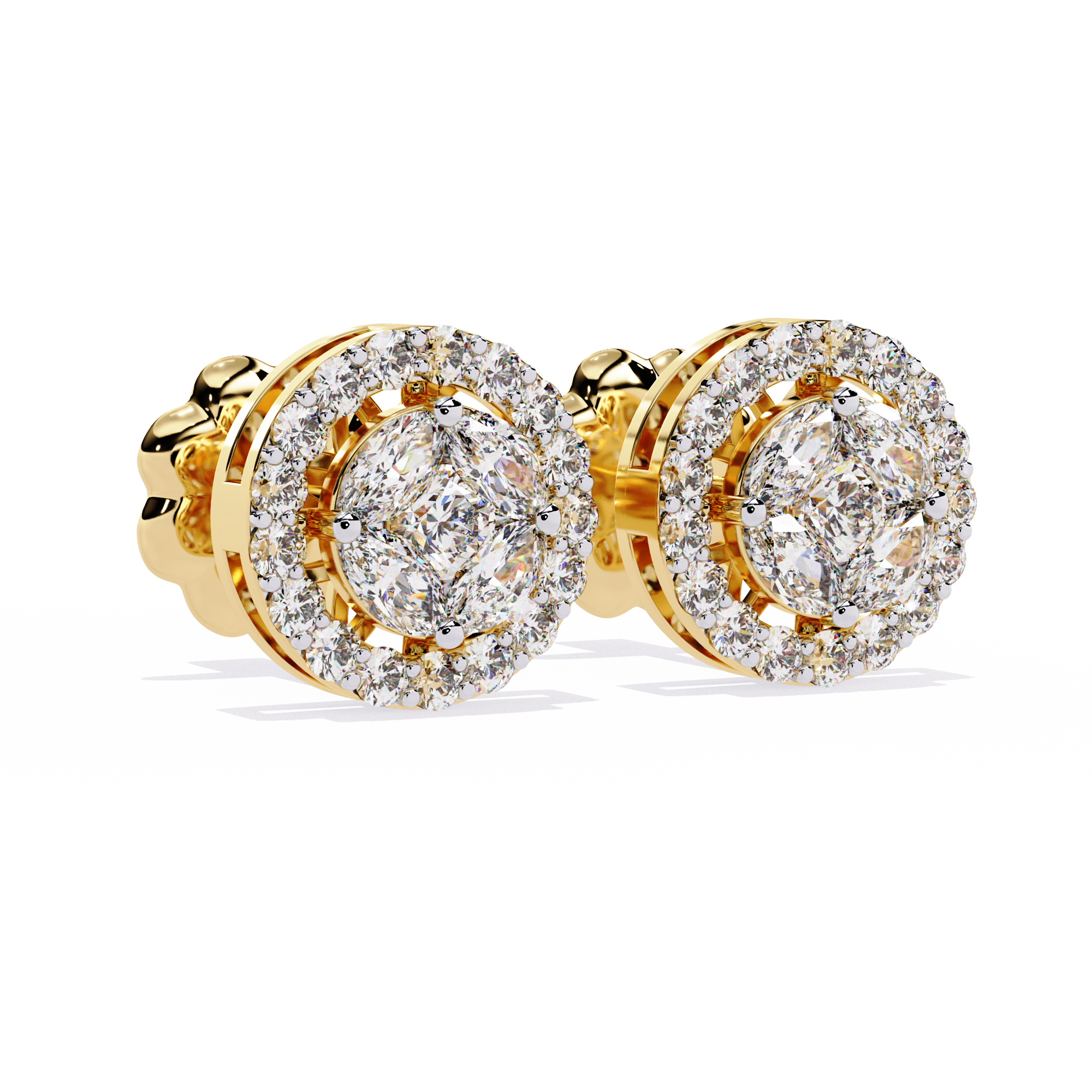 Buy Celestial Natural Diamond Halo Earrings | Solitairkart